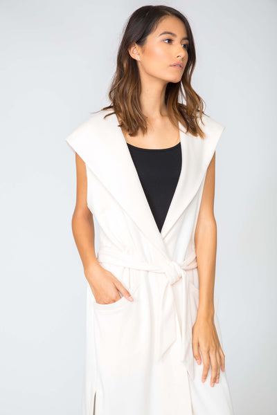 CREAM ESTELLE LONG PLUSH VEST