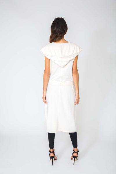 CREAM ESTELLE LONG PLUSH VEST