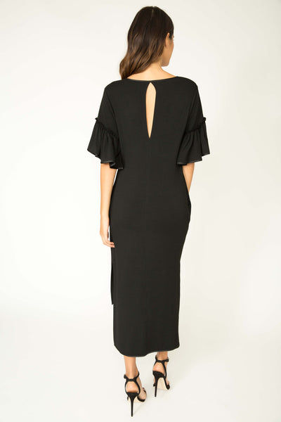 ONYX AUDREY RUFFLE SLEEVE DRESS