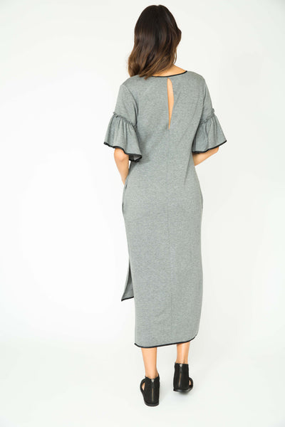SLATE AUDREY RUFFLE SLEEVE DRESS
